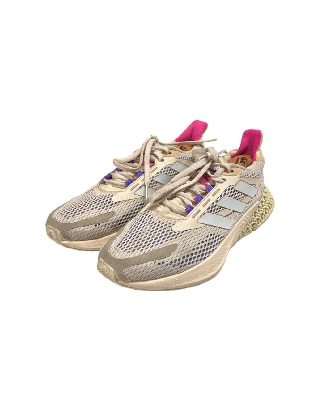 Adidas 4DFWD Running Shoes Womens US 7.5 Beige Pink 3D Printed Sole Mesh Upper - Picture 2 of 6